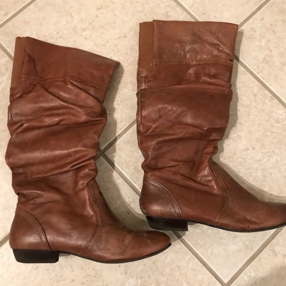 Steve Madden Leather Beige Brown‎ Boots Booties 6.5